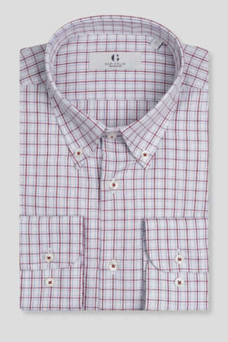 Crveno plava karirana košulja regular slim fit 705P