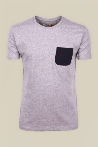 Siva majica sa teget džepom