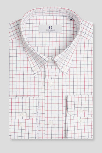 Crveno teget karirana košulja regular slim fit 705R