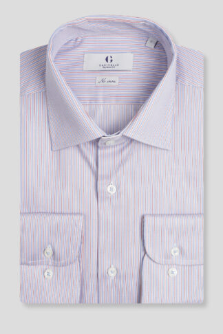No iron košulja na plavo crvene pruge regular slim fit 709J