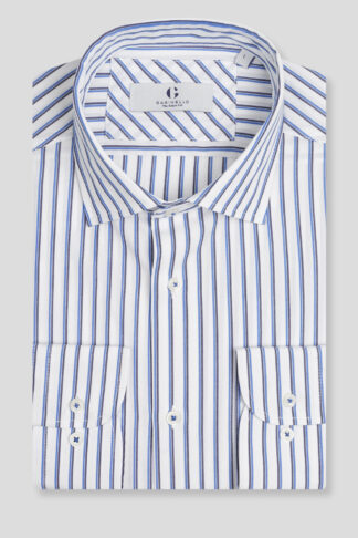 Belo teget prugasta košulja slim fit 753N