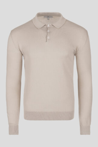 Bež lagani pamučni džemper sa kragnom 131C