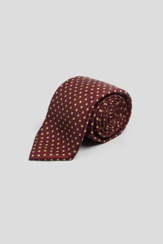 Bordo kravata sa žutim detaljima 3318