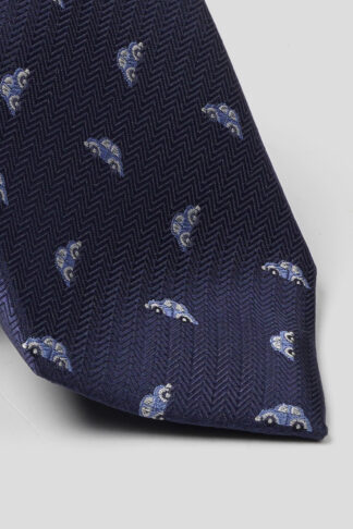 Teget kravata sa motivom automobila 3318