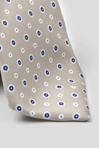 Bež kravata sa plavim detaljima 3318