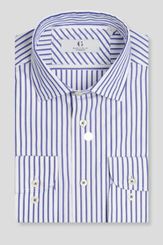 Teget bela prugasta košulja slim fit 753O