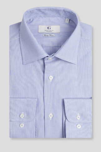 Belo plava prugasta easy care košulja slim fit 761D