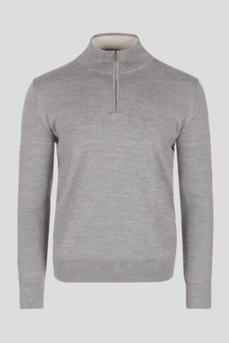 Sivi half zip džemper merino vuna 130K