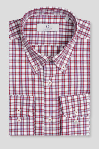 Crveno teget bela karirana košulja regular slim fit 705R