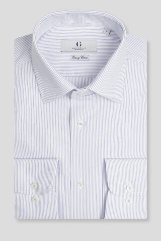 Belo plava košulja sa sitnim prugama slim fit 761H