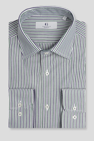 Teget zelena prugasta košulja slim fit 761H