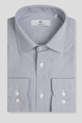 Siva košulja - sitan karo slim fit 761H