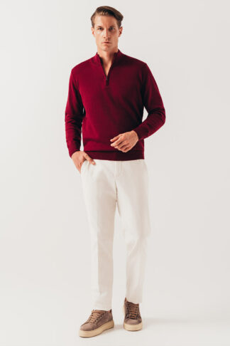 Bordo half zip pamučni džemper 130L