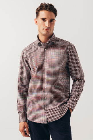 Braon karirana košulja sa soft kragnom (783C)