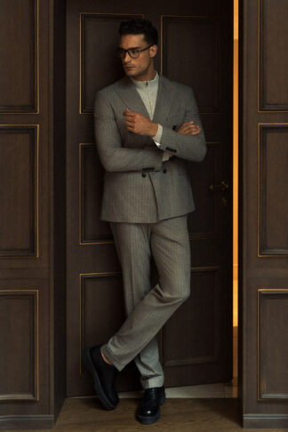 Melanž prugasto vuneno 4x2 odelo (648C)