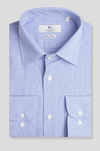 Plava jacquard easy care košulja slim fit (761I)