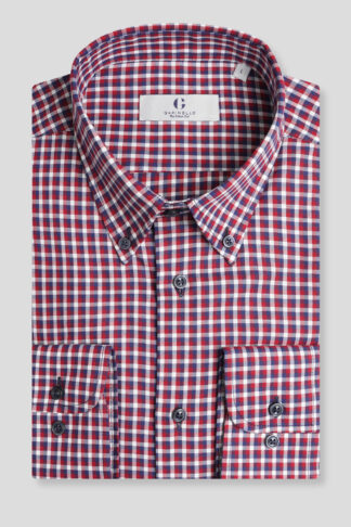 Crveno-teget karirana BD košulja regular slim fit (782B)
