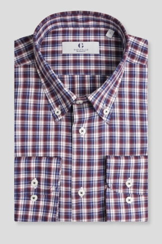 Bordo-teget karirana BD košulja regular slim fit (782B)