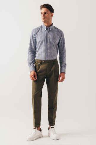 Zeleno-plava karirana BD košulja regular slim fit (782A)