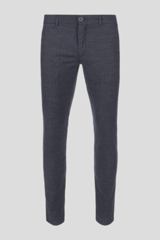 Karirane teget Chino pantalone 470N