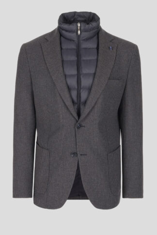 Braon melanž vuneni sako sa umetkom 660B